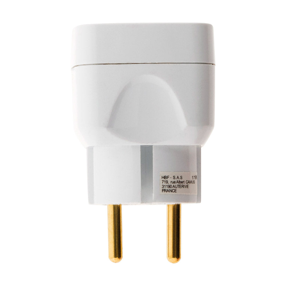 Multiprise biplite 2x2P 6A façade - Blanc - Zenitech