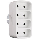 Multiprise quadriplite 6A façade - Blanc - Zenitech