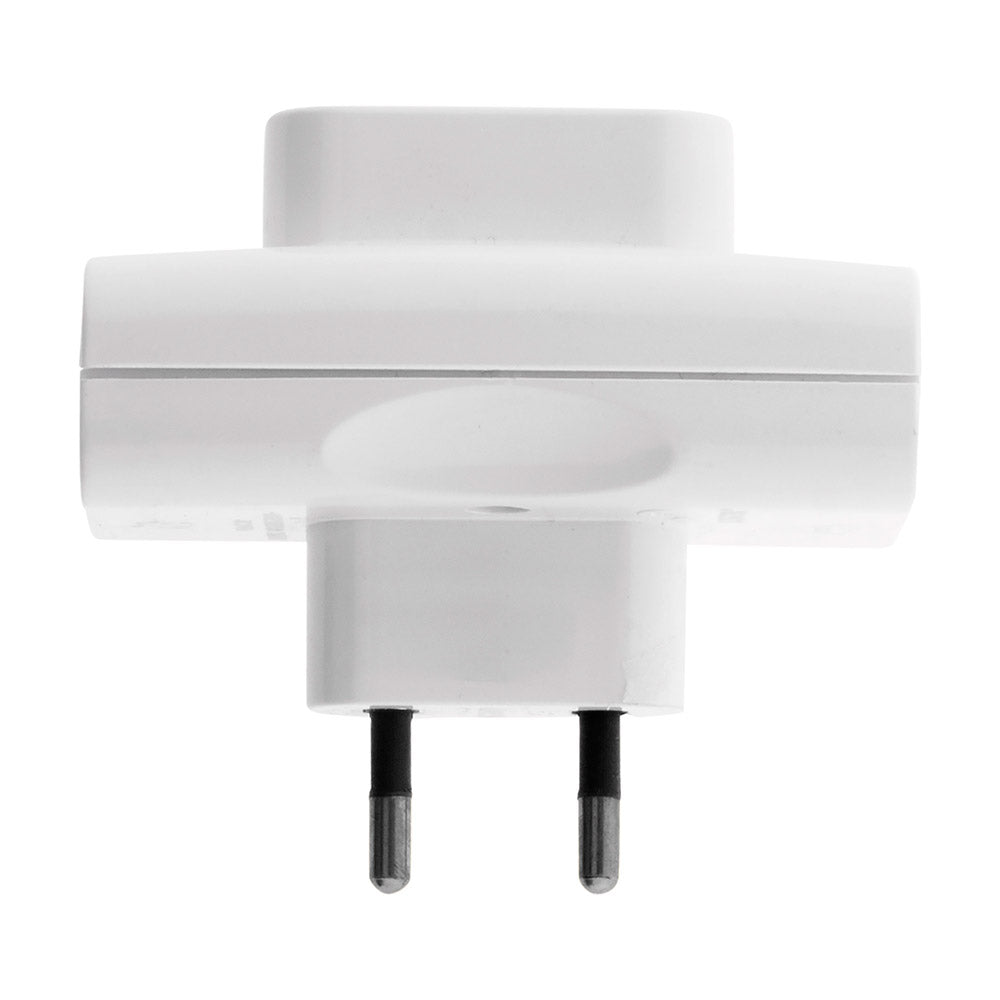 Multiprise triplite 2P 6A latérales - Blanc - Zenitech