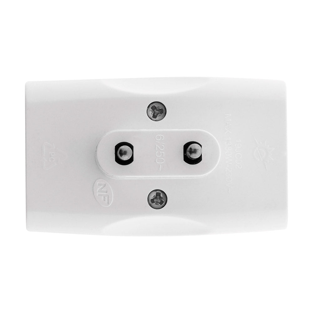Multiprise triplite 2P 6A latérales - Blanc - Zenitech
