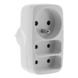 Multiprise triplite 2x2P 6A + 1x2P+T 16A - Blanc - Zenitech