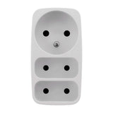 Multiprise triplite 2x2P 6A + 1x2P+T 16A - Blanc - Zenitech