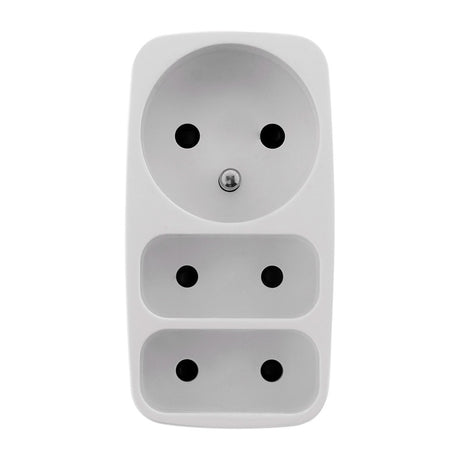 Multiprise triplite 2x2P 6A + 1x2P+T 16A - Blanc - Zenitech