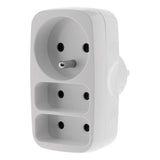 Multiprise triplite 2x2P 6A + 1x2P+T 16A - Blanc - Zenitech