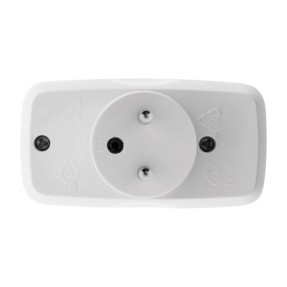 Multiprise triplite 2x2P 6A + 1x2P+T 16A - Blanc - Zenitech