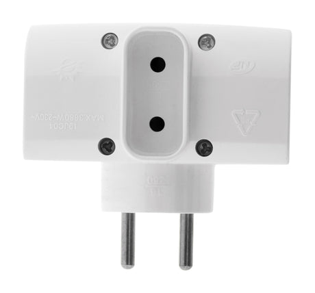 Multiprise triplite 2P 6A + 2P+T 16A - Blanc - Zenitech