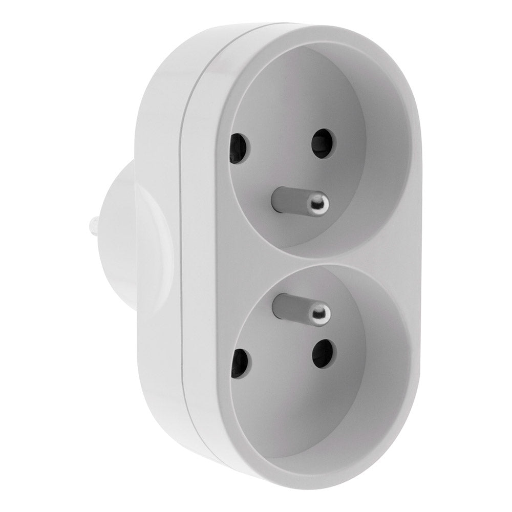 Multiprise biplite façade 16A - blanc - Zenitech