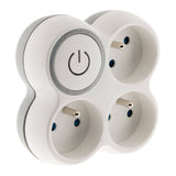 Multiprise triplite + interrupteur 16A - blanc et gris - Zenitech