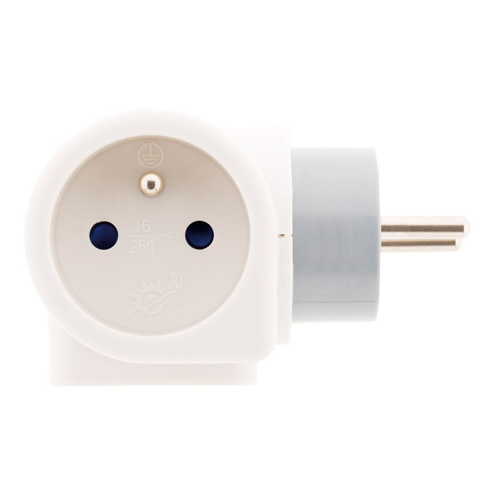 Multiprise 16A rotative 180° - blanc - Zenitech