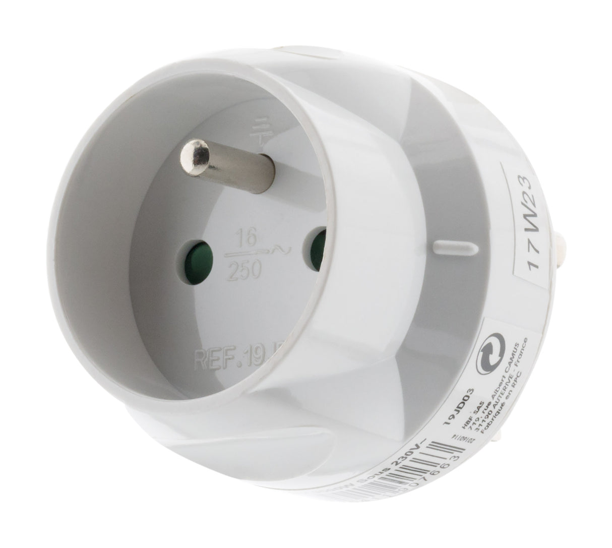 Adaptateur électrique mâle 20A vers femelle 16A, 3500W - prises 6A ou 20A - Zenitech