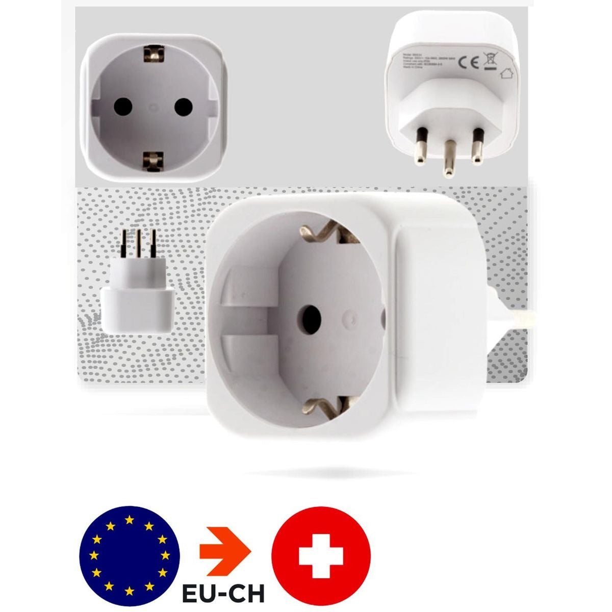 Adaptateur voyage Suisse/Liechtenstein/UE - Zenitech