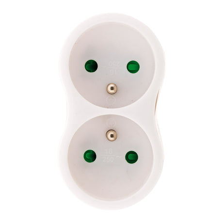 Multiprise biplite 2x16A - Blanc - Zenitech