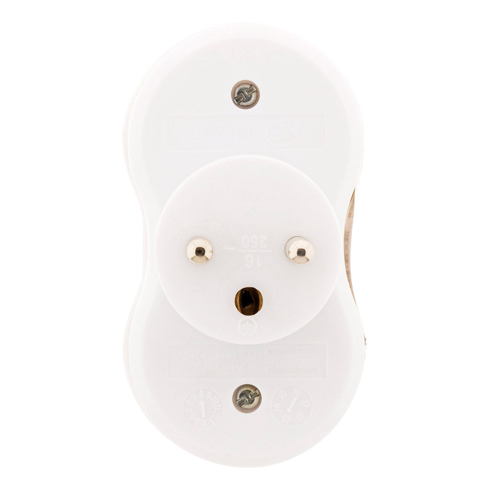 Multiprise biplite 2x16A - Blanc - Zenitech
