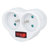Multiprise biplite 16A + interrupteur façade - Blanc - Zenitech