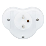 Multiprise biplite 16A + interrupteur façade - Blanc - Zenitech
