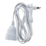 Prolongateur sans terre avec fiche extraplate 2x0,75mm² - Blanc 3m - Zenitech