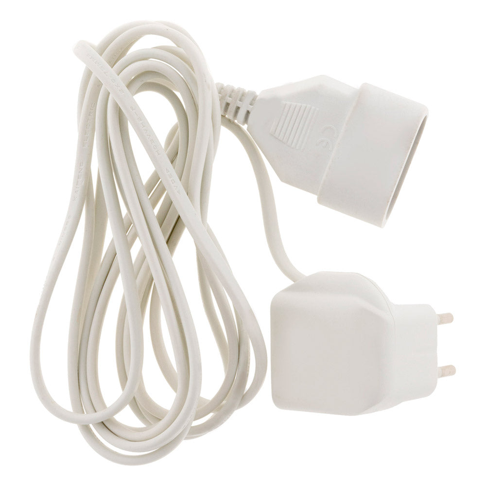 Prolongateur HO3VVH2-F 2x0,75mm² 6A 3m avec prise gigogne - Blanc - Zenitech