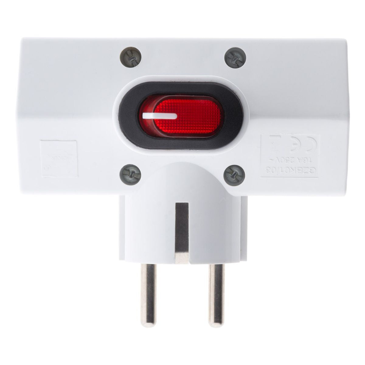 Triplite Schuko 16A + interrupteur - Blanc - Zenitech