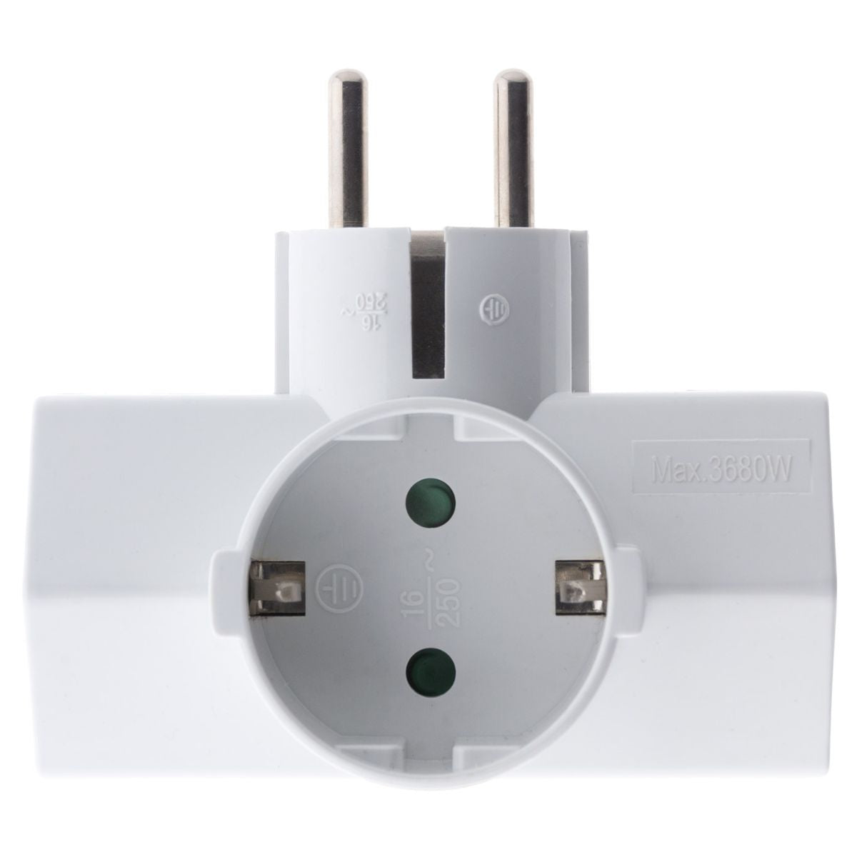 Triplite Schuko 16A + interrupteur - Blanc - Zenitech