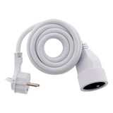 Prolongateur 16A 2P+T HO5VV-F 3G1,5mm² - Blanc 3m avec fiche extraplate - Zenitech