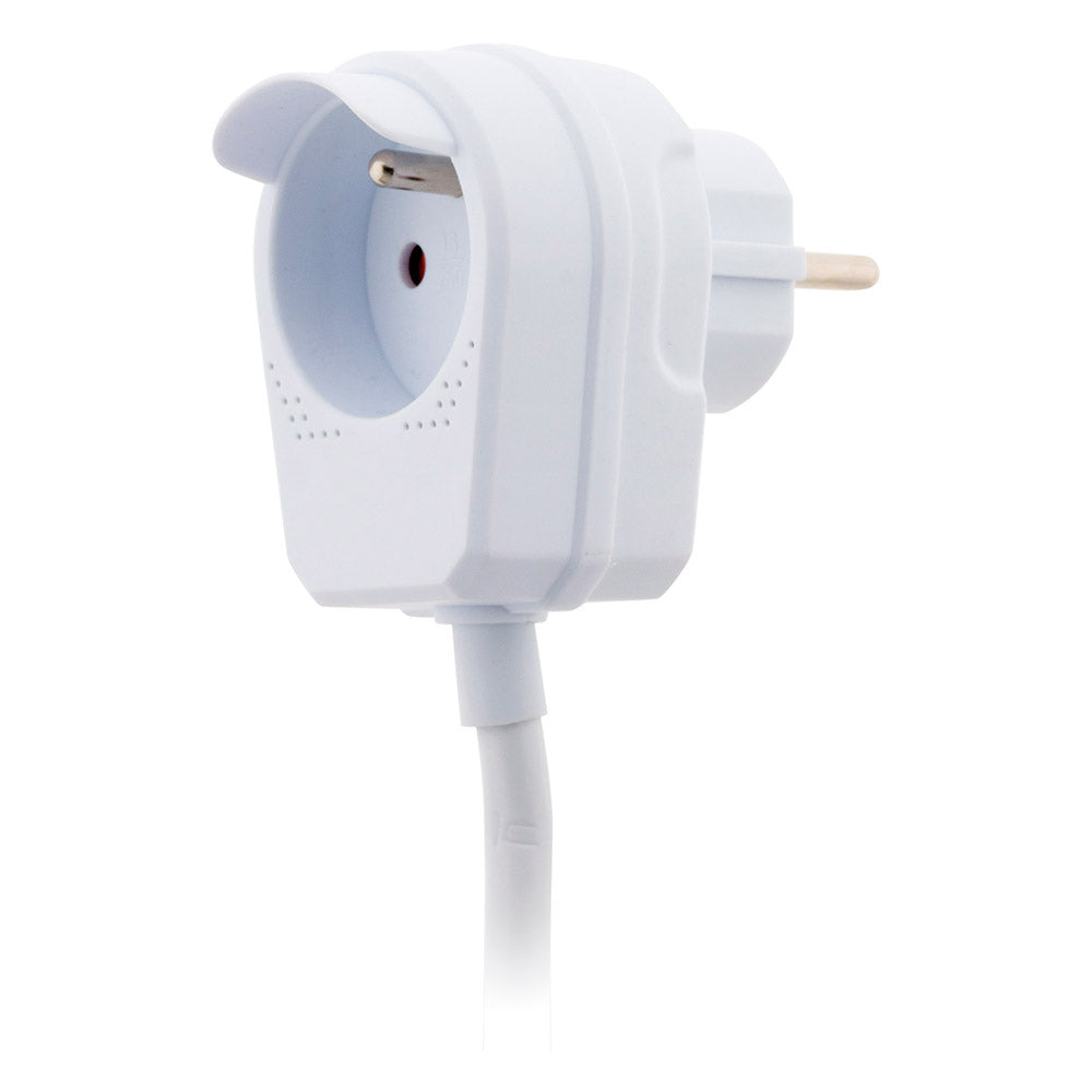Prolongateur HO5VV-F 3m avec prise gigogne - Blanc - Zenitech