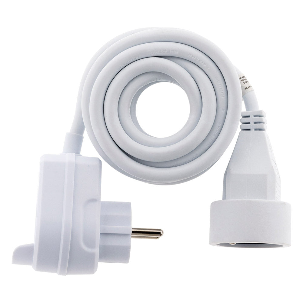 Prolongateur HO5VV-F 3m avec prise gigogne - Blanc - Zenitech