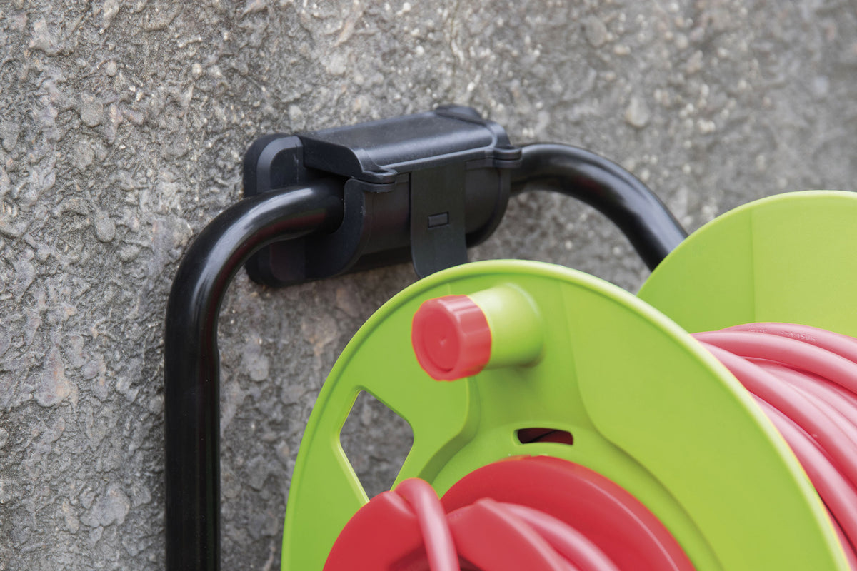 Support mural pour enrouleur de jardin entraxe 80mm - Noir - Zenitech