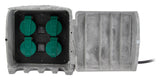 Bloc pierre 4x16A + 2 interrupteurs 1,5m - Gris - Zenitech