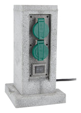Borne pierre 4x16A + 2 interrupteurs 5m - Gris - Zenitech