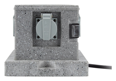 Borne jardin IP44 4 x 16A + 2 interrupteurs câble H07RN-F 3G1,5mm² 4,5m - Zenitech