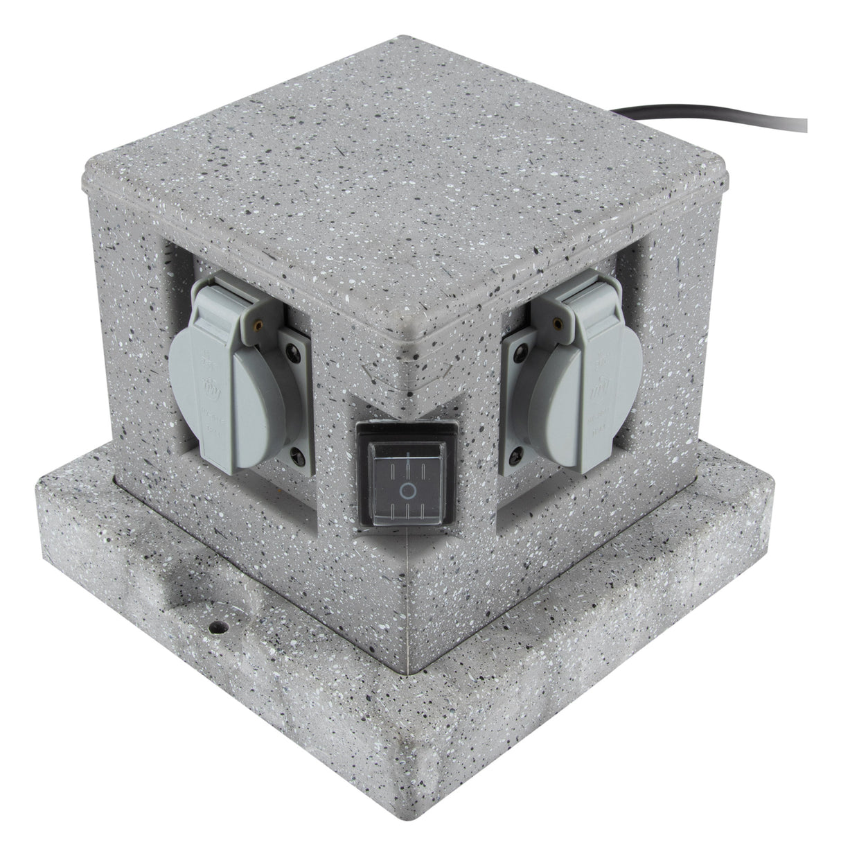 Borne jardin IP44 4 x 16A + 2 interrupteurs câble H07RN-F 3G1,5mm² 4,5m - Zenitech