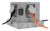 Borne jardin IP44 4 x 16A + 2 interrupteurs câble H07RN-F 3G1,5mm² 4,5m - Zenitech