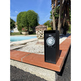 Borne de jardin à fixer 2x16A + programmateur IP44 - Alu Noir - Zenitech