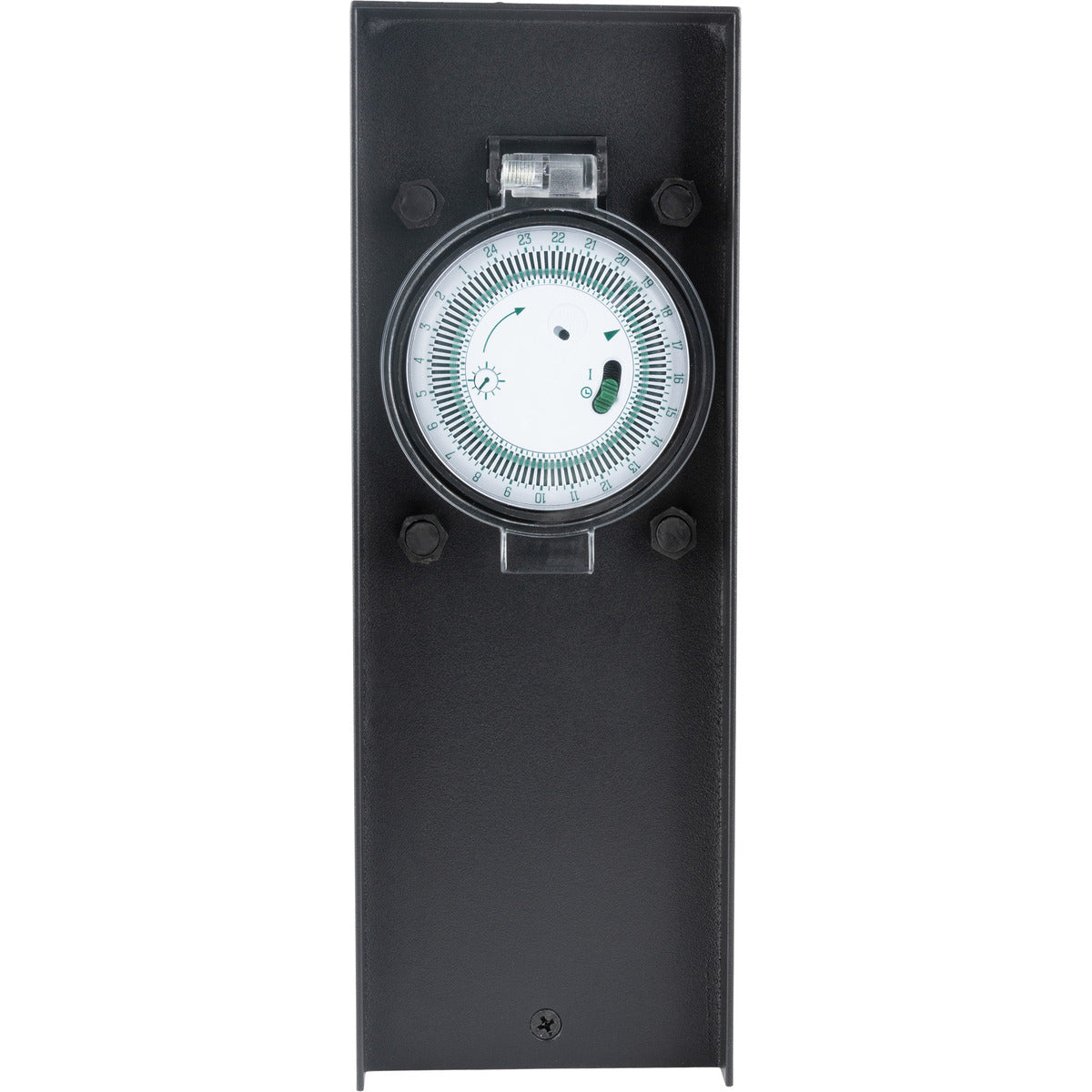 Borne de jardin à fixer 2x16A + programmateur IP44 - Alu Noir - Zenitech