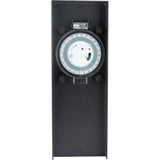 Borne de jardin à fixer 2x16A + programmateur IP44 - Alu Noir - Zenitech