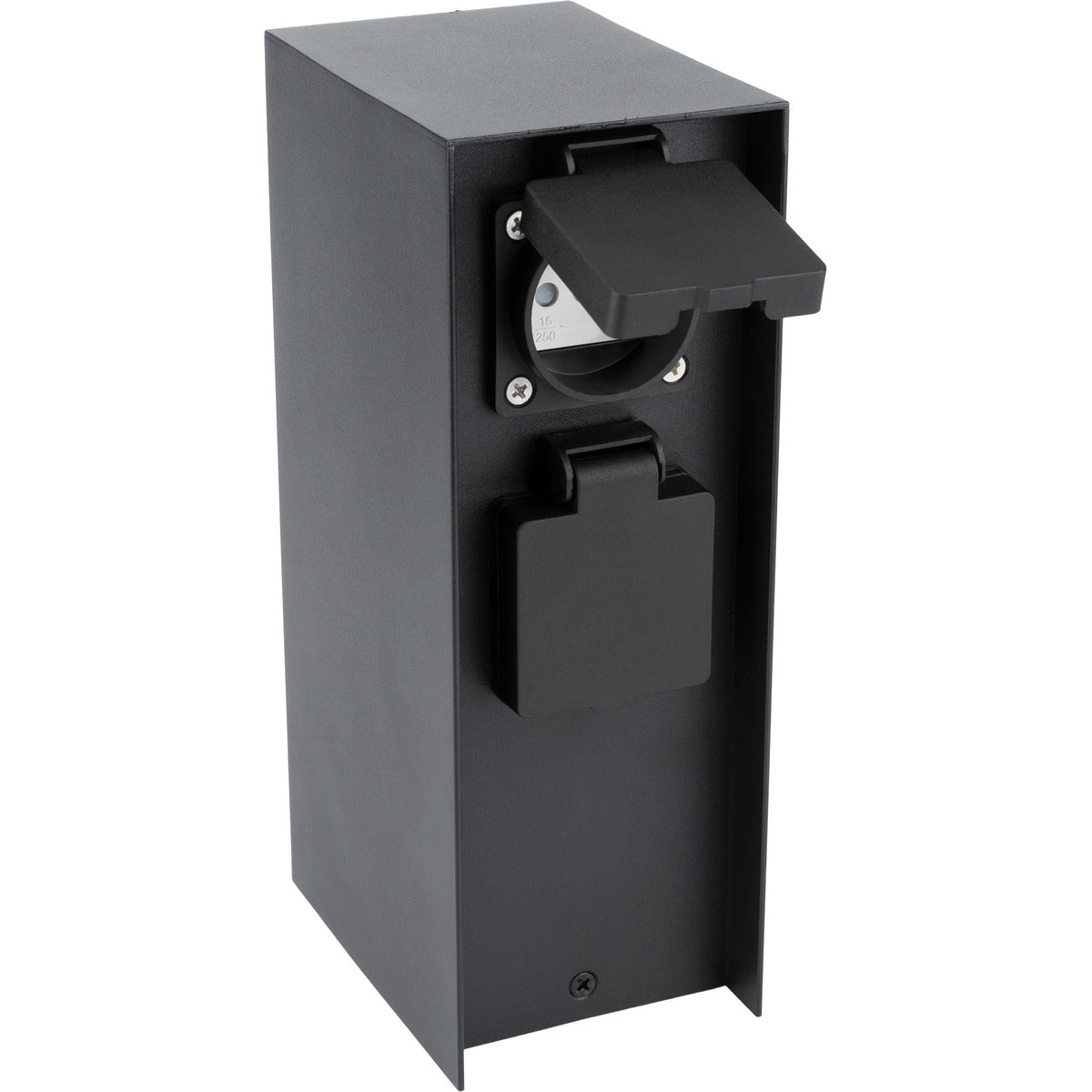 Borne de jardin à fixer 16A IP44 - aluminium noir - Zenitech