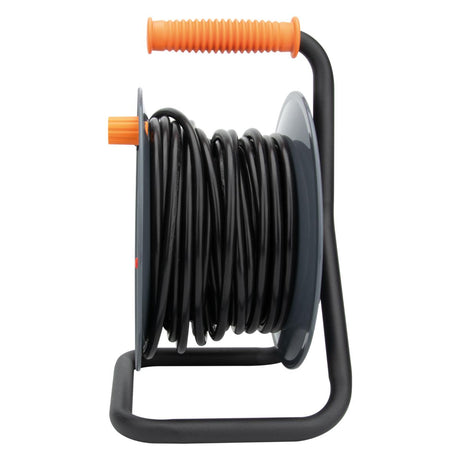 Enrouleur 4 prises H05VV-F 3G1mm² 25m + coupe-circuit - Noir - Zenitech