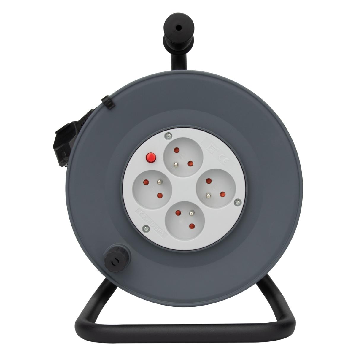 Enrouleur H05VV-F 4 prises 3G1,5 + coupe-circuit - Zenitech