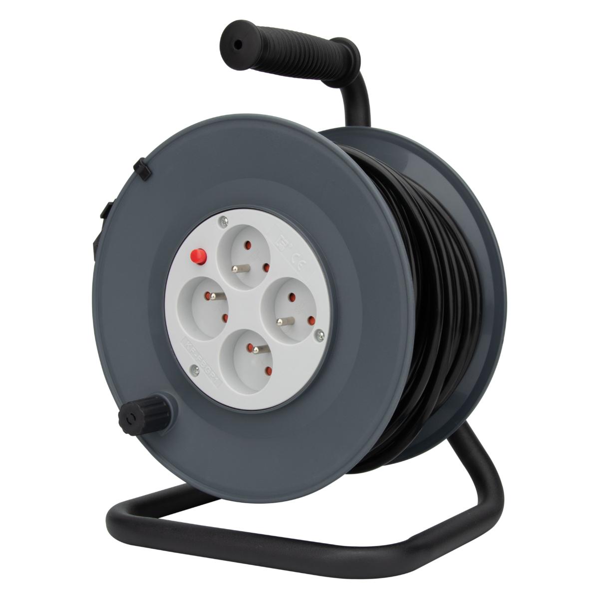 Enrouleur H05VV-F 4 prises 3G1,5 + coupe-circuit - Zenitech