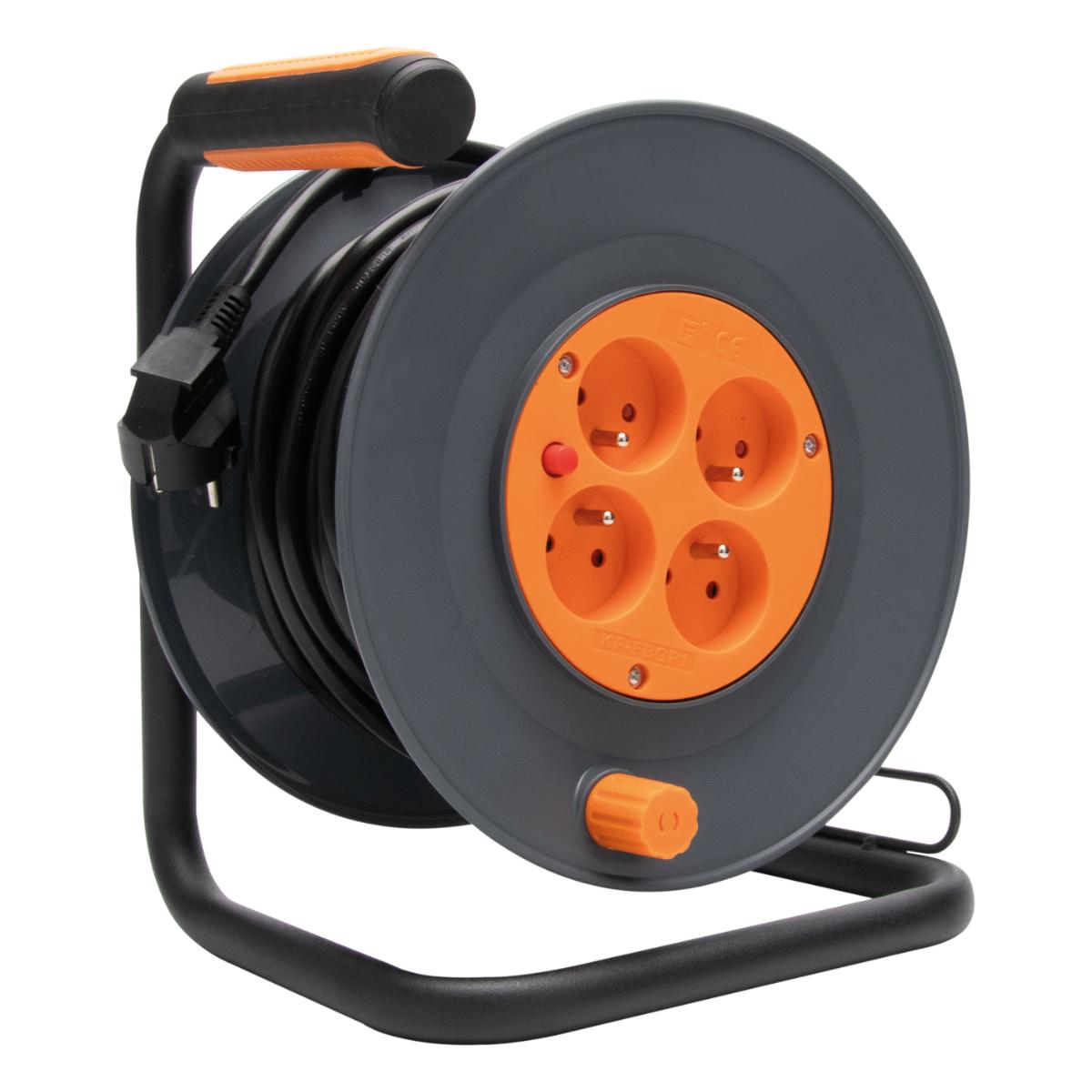 Enrouleur 4 prises déportées 2P+T 16A 25m- Zenitech