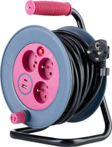 Enrouleur bricolage 3 prises + 2 USB-A/C - Rose - Zenitech