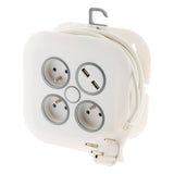 Enrouleur domestique 3 x 2P+T 16A + 2x USB - Zenitech