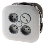 Enrouleur domestique 3 x 2P+T 16A + 2x USB - Zenitech