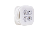 Enrouleur électrique domestique 3 prises + 2 USB-A/C - Blanc - Zenitech