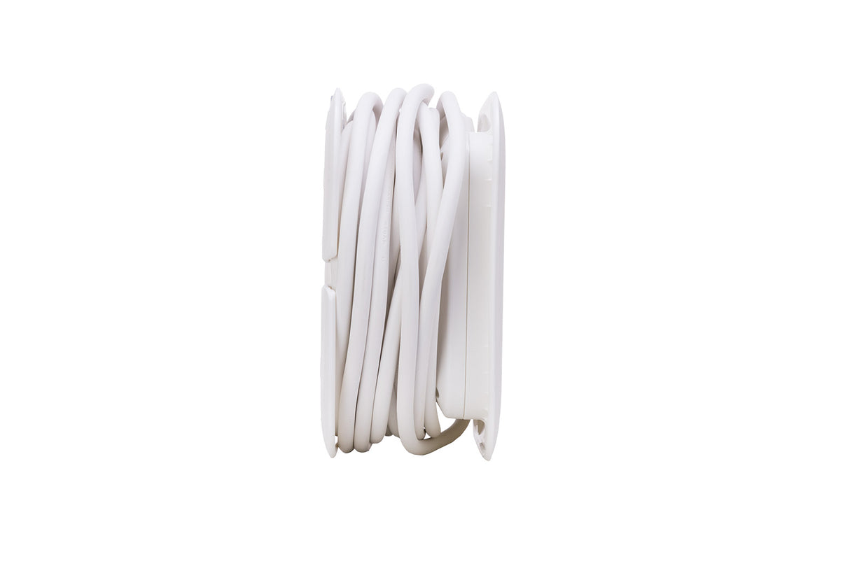 Enrouleur électrique domestique 3 prises + 2 USB-A/C - Blanc - Zenitech