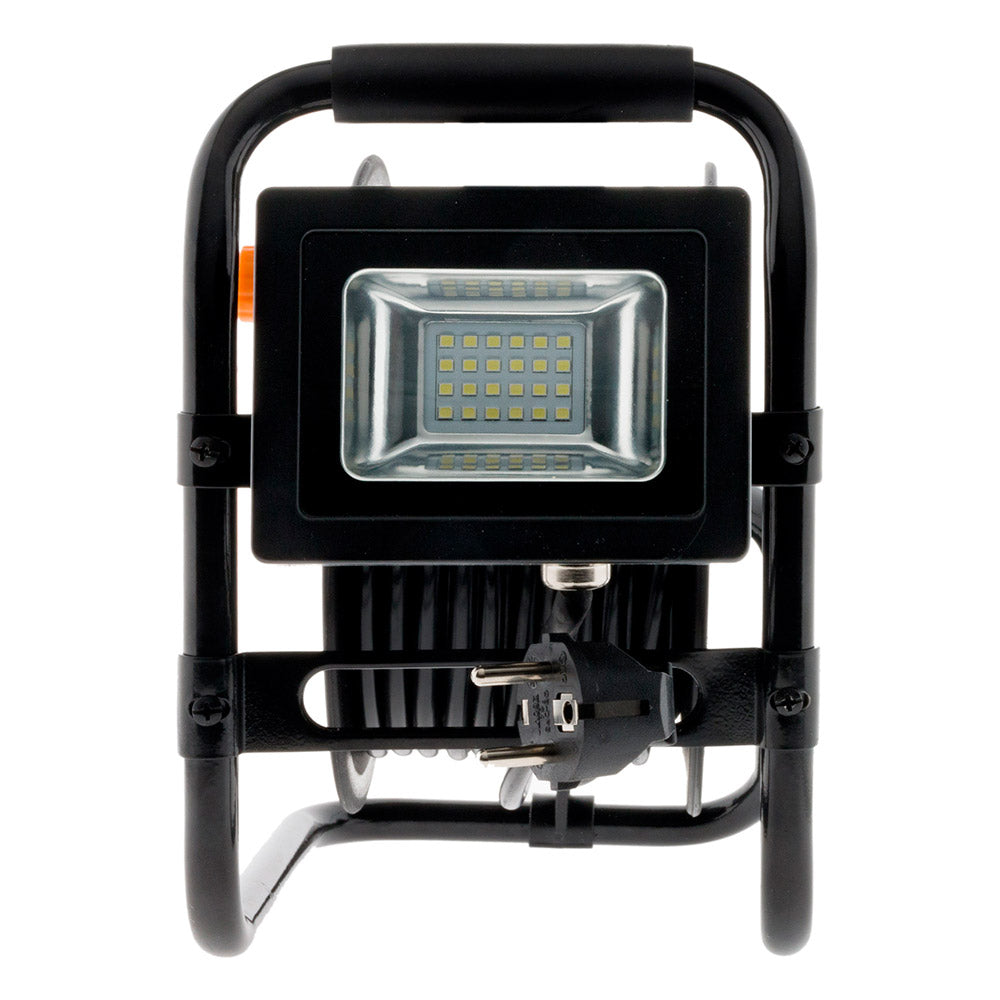Enrouleur électrique 4 x 2P+T + projecteur LED 15m - Orange - Zenitech