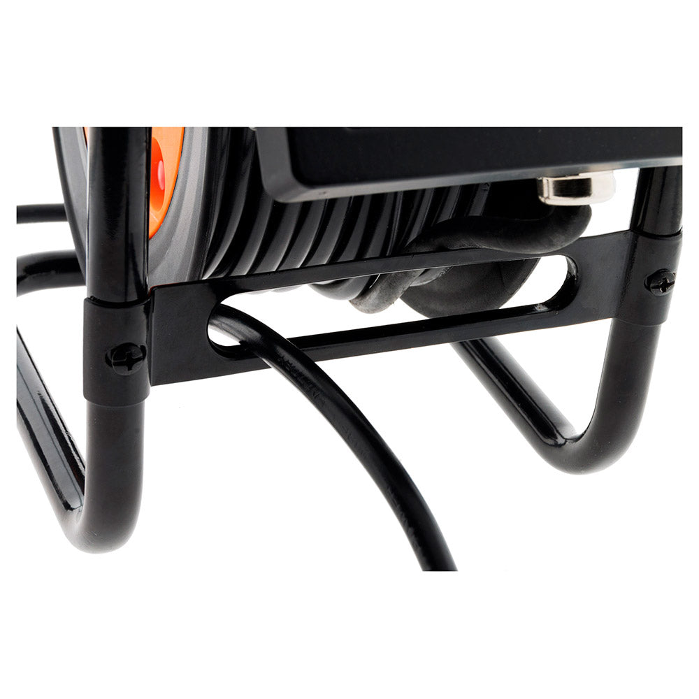 Enrouleur électrique 4 x 2P+T + projecteur LED 15m - Orange - Zenitech