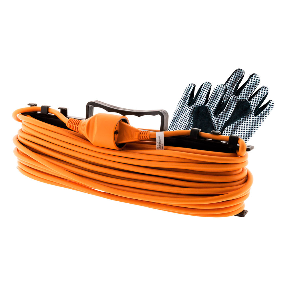 Prolongateur jardin sans terre 2 pôles 2x1,5mm² 25m + range câble - Zenitech