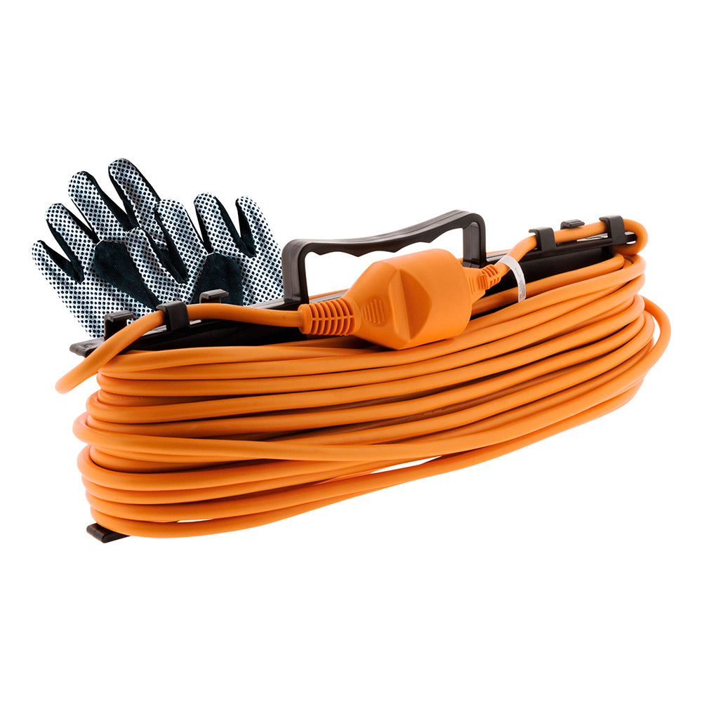 Prolongateur jardin sans terre 2 pôles 2x1,5mm² 25m + range câble - Zenitech