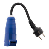 Adaptateur caravane femelle CEE17 en mâle 16A - Bleu - Zenitech